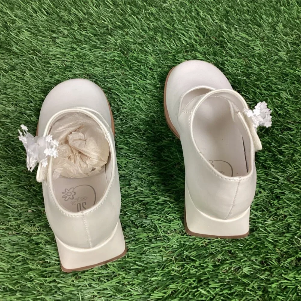 Vintage Girls White Dress Shoes and Purse New 9 Toddler